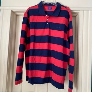 Le Tigre Men’s Long-Sleeve Shirt w/ Collar (blue & red striped) Size XXL (NWT)